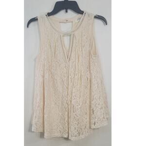 Umgee Top Womens Small Lace Sleeveless Cottagecore Boho Chic Fairy Whimsical Top